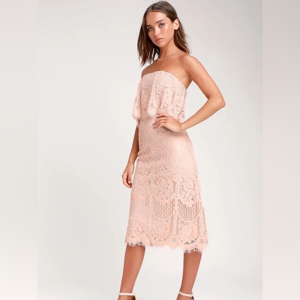 Lulu's NWT strapless lace dress size M - Picture 10 of 10